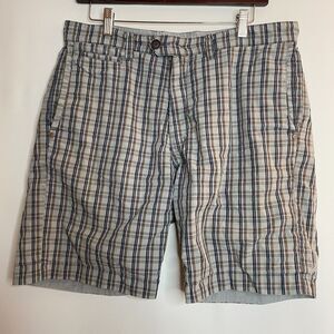 Thaddeus Cotton Fully Reversible Solid Plaid Mens Chino Shorts Pockets Size 33